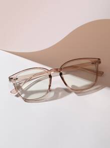Square Frame Women's Fashionable Design Glasses - Clear - View 1