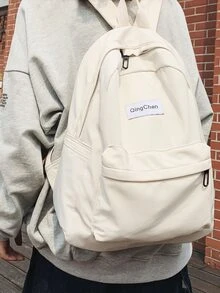 Men Patch Detail Casual Daypack - White - View 2