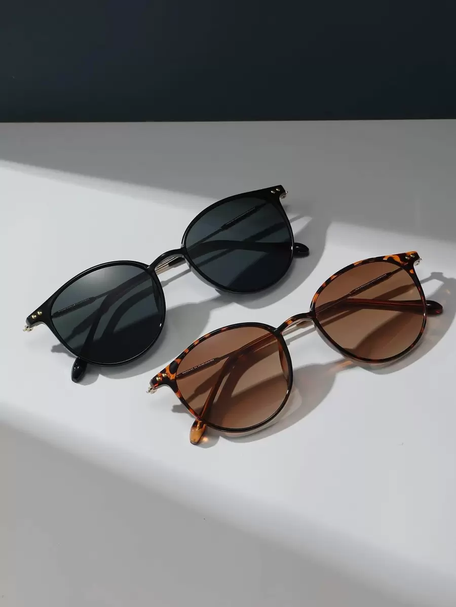 2pairs Tortoiseshell Round Frame Sunglasses Travel Accessories Boho Sunglasses Beach Sun Glasses,School Beach Accessories For Women Sun Glasses Sunglasses Shades Basics And Suit For Sweater Jeans Sweatpants Hoodie Jackets Dress And Long Sleeve Shirt Fashionable Shade Elegant Outfit Family Outings Travel Vacation Holiday For Summer Beach Vacation,Outdoor,Travel