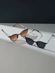 2pairs Tortoiseshell Round Frame Sunglasses Travel Accessories Boho Sunglasses Beach Sun Glasses,School Beach Accessories For Women Sun Glasses Sunglasses Shades Basics And Suit For Sweater Jeans Sweatpants Hoodie Jackets Dress And Long Sleeve Shirt Fashionable Shade Elegant Outfit Family Outings Travel Vacation Holiday For Summer Beach Vacation,Outdoor,Travel