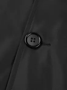 Manfinity Homme Áo khoác Trench Nam Nút phía trước màu trơn Công việc - màu đen - Xem 3