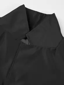 Manfinity Homme Áo khoác Trench Nam Nút phía trước màu trơn Công việc - màu đen - Xem 5