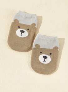 5 双婴儿卡通动物印花地板袜，圣诞节 - 彩色 - 查看 6