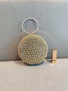 Moonlit EveBag Mini Rhinestone Decor Circle Bag