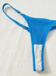 Shein Underwear&Sleepwear Basics 7 paquetes Tanga de punto acanalado sexy