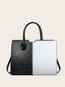 3入組時尚大容量復古動物印花休閒簡約多功能卡片套錢包三件套實用且具有成本效益，適用於辦公室職員、大學生、購物等。 - 黑色 - 查看 6