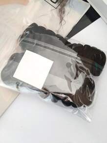 50 piezas Goma de pelo unicolor al azar - Negro - Ver 2