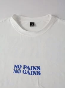 Claim Dot Loose Fit Men's Slogan & Mountain Print T-Shirt - White - View 5