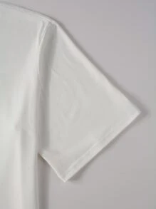 Claim Dot Loose Fit Men's Slogan & Mountain Print T-Shirt - White - View 7