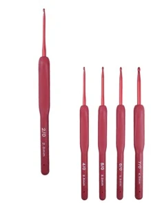 5 piezas Aguja portátil de croché - Burdeos - Ver 2