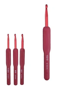 4pcs Simple Crochet Needle - Burgundy - View 2
