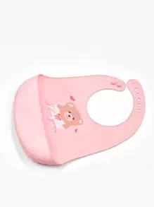 1入組嬰兒熊圖案圍兜 - 粉色 - 查看 2