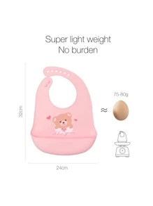 1入組嬰兒熊圖案圍兜 - 粉色 - 查看 3