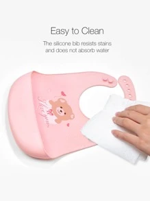 1入組嬰兒熊圖案圍兜 - 粉色 - 查看 7