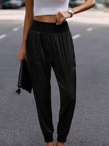 BTFBM Flap Pocket Side Cargo Pants - Black - View 3