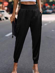 BTFBM Flap Pocket Side Cargo Pants - Black - View 4