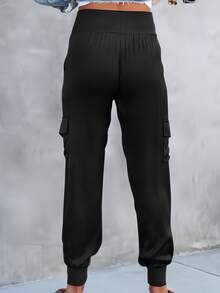 BTFBM Flap Pocket Side Cargo Pants - Black - View 7