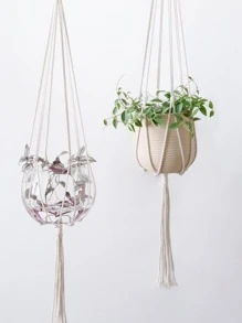 2pcs Woven Hanging Basket - Multicolor - View 5