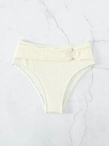 環鏈高腰泳衣下裝 - 米色 - 查看 4