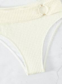 環鏈高腰泳衣下裝 - 米色 - 查看 6