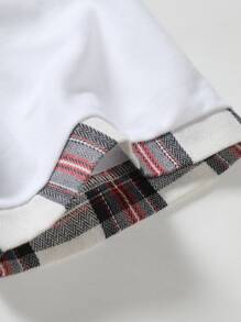 Manfinity Men Plaid Trim Polo Shirt - White - View 8