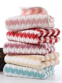 1pc Heart Pattern Random Color Face Towel Or 1pc Bath Towel, Soft Towel For Bathroom - Multicolor - View 1