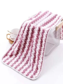 1pc Heart Pattern Random Color Face Towel Or 1pc Bath Towel, Soft Towel For Bathroom - Multicolor - View 5