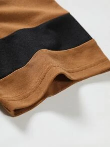 Manfinity Men Letter Graphic Colourblock Polo Shirt - Brown - View 4