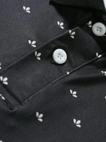 Manfinity Men Allover Print Polo Shirt - Black - View 6