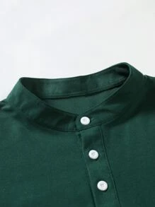 Manfinity Homme Men Contrast Trim Polo Shirt - Dark Green - View 6