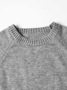 Manfinity Homme Hombres Jersey unicolor de manga raglán - Gris - Ver 7