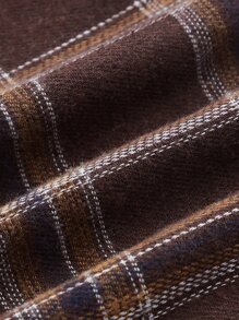 SHEIN MOD Plaid Print Double Breasted Tank Top - Coffee Brown - View 4