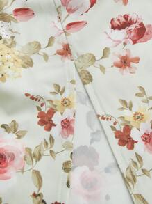 SHEIN MOD Đầm Hội Chữ thập Vắt Hoa Tất cả trên in Boho - Màu xanh Bạc hà - Xem 3