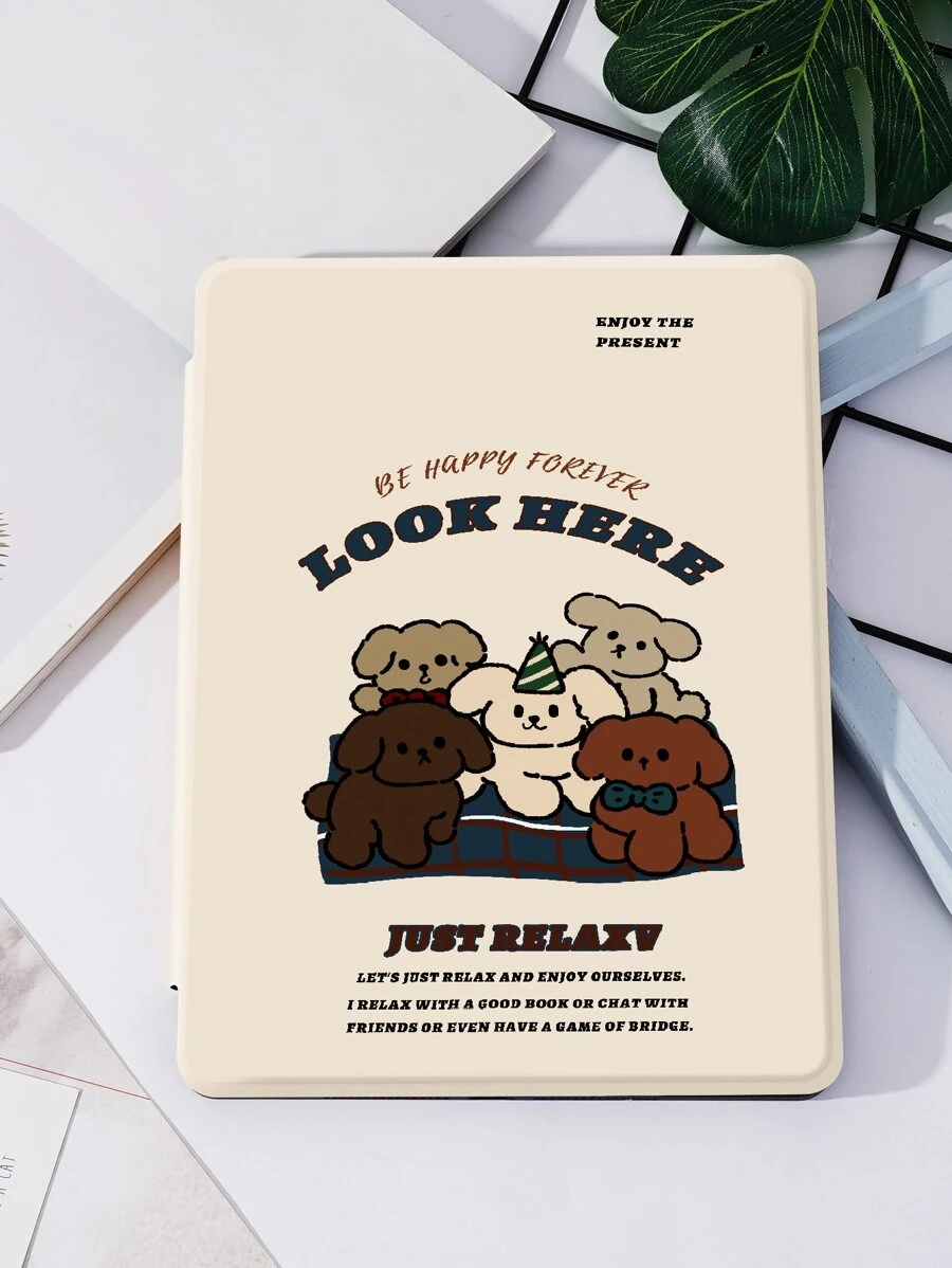 卡通狗印花保护壳，适用于 iPad - 彩色 - 查看 1