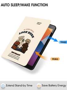 卡通狗印花保护壳，适用于 iPad - 彩色 - 查看 3