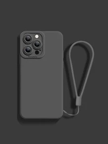 Silicone Strap Phone Case Compatible With Iphone 15 Pro Max Xiaomi Samsung - Black - View 1