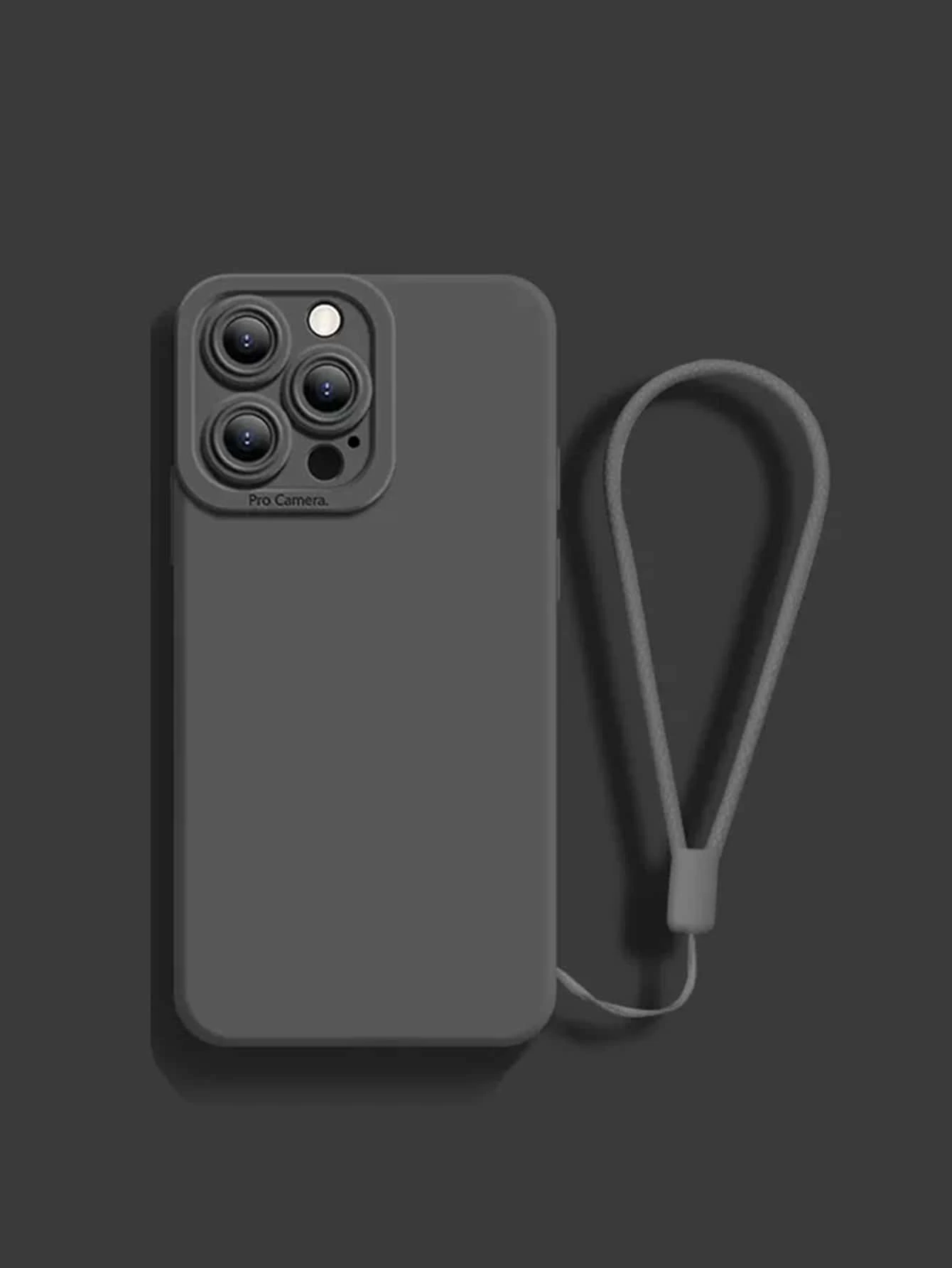 Silicone Strap Phone Case Compatible With Iphone 15 Pro Max Xiaomi Samsung - Black - View 1