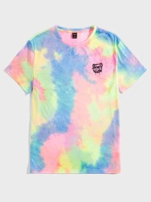 Manfinity VCAY 男士紮染卡通圖案T恤 - 彩色 - 查看 3