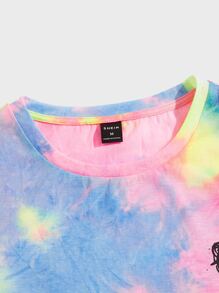 Manfinity VCAY 男士紮染卡通圖案T恤 - 彩色 - 查看 5