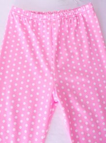 Tween Girl Unicorn And Moon Patterned Snug Fit Pajama Set For Home Wear - Pink - View 4