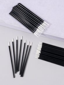 50 chiếc cọ kẻ mắt siêu mịn mini, cọ kẻ viền môi đa năng, dụng cụ trang điểm lông mềm - màu đen - Xem 1