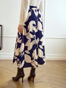 MOTF PREMIUM FLORAL PRINT BELTED SKIRT - Multicolor - View 7