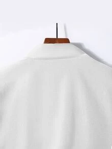 Manfinity Men Letter Embroidery Two Tone Shirt Without Tee - Yellow - View 5