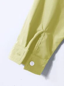 Manfinity Men Letter Embroidery Two Tone Shirt Without Tee - Yellow - View 4