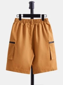 SHEIN 男孩拉鍊口袋短褲