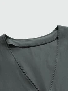 ROMWE MEN Goth Guys Letter Graphic Vest Blazer Without Tee - Grey - View 5