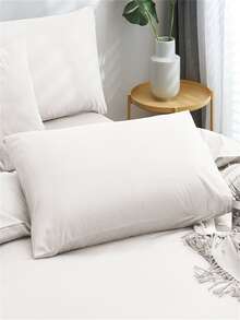 1 par Funda de almohada sin relleno lisa - Blanco - Ver 4