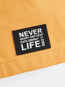 SHEIN Boys Letter Graphic Contrast Binding Tee & Shorts - Multicolor - View 7