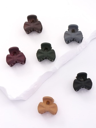 Bow Shaped Hair Clip 6pcs