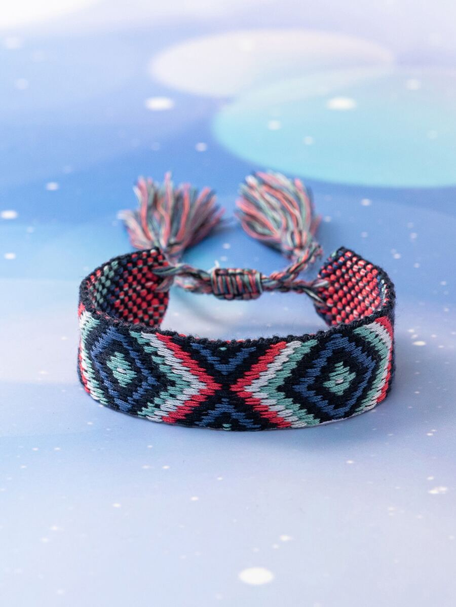 Chicas Pulsera con patrón geométrico con diseño de fleco - Multicolor - Ver 1